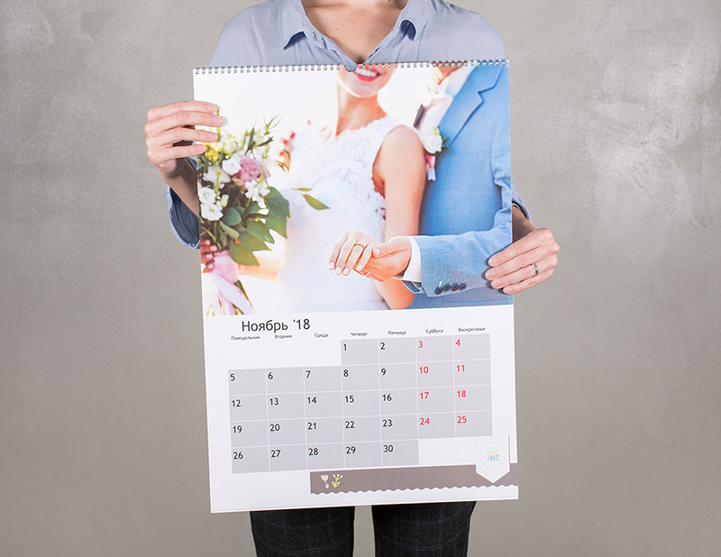 Настенный перекидной одностраничный календарь